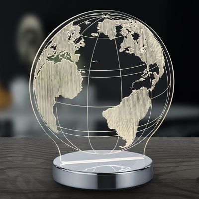 Króm fém asztali lámpa, Berfin, 7 W, melegtől hidegig állítható fehér LED, kapcsolóval