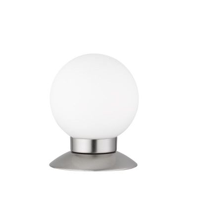 Nikkel fém asztali lámpa, Nolan, 3 W, 3000 K LED, kapcsolóval