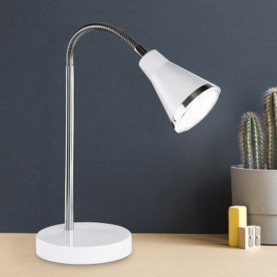 Fehér műanyag íróasztal lámpa, Taimi, 3,8 W, 3000 K LED, kapcsolóval