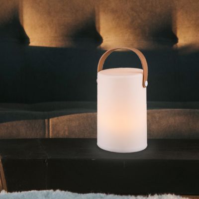 Fehér műanyag kültéri asztali lámpa, Marso, 1 W, 3000 K LED, IP44, kapcsolóval