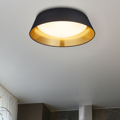 Fekete műanyag plafon lámpa, Gjern, 18 W, 3000 K LED