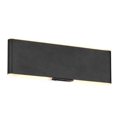 Fekete fém fel le fali lámpa, Zwier, 2 W, melegtől hidegig állítható fehér LED, kapcsolóval