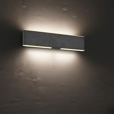 Fekete fém fel le fali lámpa, Zwier, 3 W, melegtől hidegig állítható fehér LED, kapcsolóval