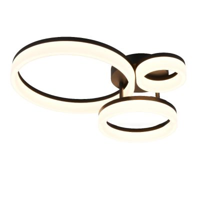 Fekete műanyag mennyezeti lámpa, Ufuk, 32 W, 3000 K LED