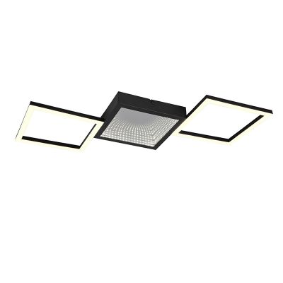 Fekete fém mennyezeti lámpa, Gelka, 24 W, 3000 K LED, 3 fokozatban szabályozható