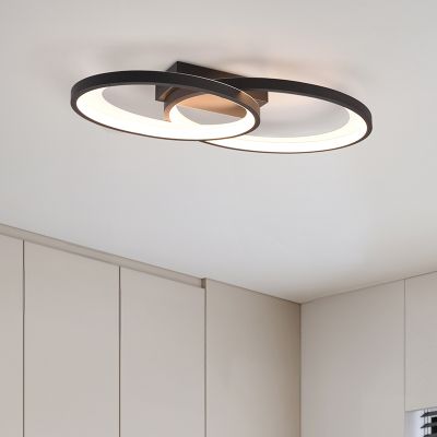 Fekete fém plafon lámpa, Ersan, 25 W, 3000 K LED