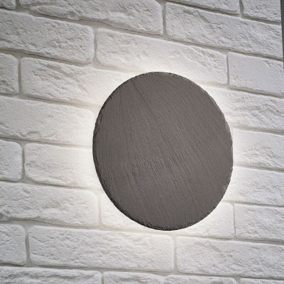 Fekete kő fali lámpa, Faisal, 9 W, 3000 K LED