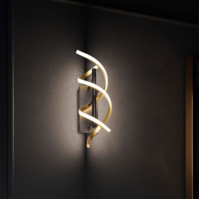 Sárgaréz alumínium fali lámpa, Sylvian, 22 W, white switch LED, 3 fokozatban szabályozható