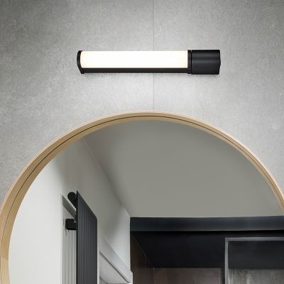 Fekete műanyag fürdőszoba fali lámpa, Bernou, 8 W, 3000 K LED, IP44