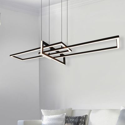 Fekete fém függőlámpa étkezőasztal fölé, Hatun, 34 W, 3000 K LED
