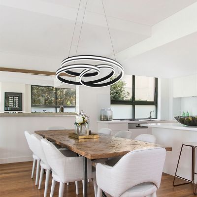 Fekete fém függőlámpa étkezőasztal fölé, Elyse, 60 W, white switch LED