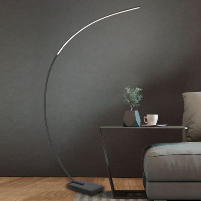 Fekete fém ívlámpa, Yoel, 18 W, 3000 K LED, kapcsolóval