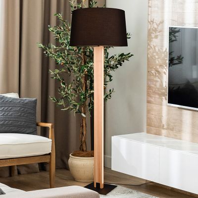 Fekete szövet állólámpa, Radia, 17 W, 3000 K LED, kosketushimmentimellä