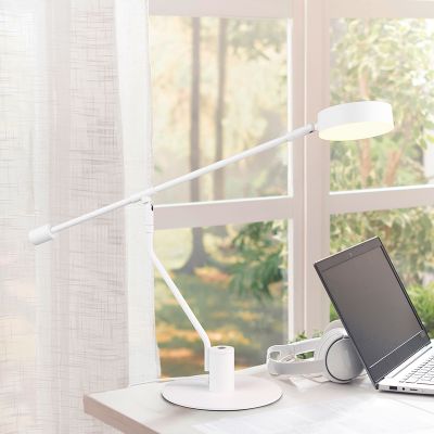 Fehér fém asztali lámpa, Koendert, 6 W, white switch LED, kosketushimmentimellä