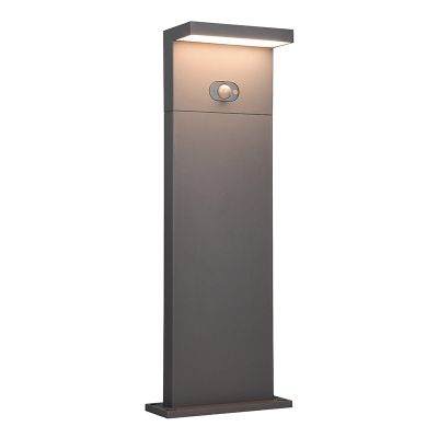 Antracit alumínium napelemes kültéri álló lámpa, Nesrin, 5 W, white switch LED, IP65