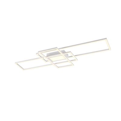 Fehér fém plafon lámpa, Retan, 60 W, melegtől hidegig állítható fehér LED, távirányítóval