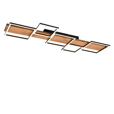 Barna fa plafon lámpa, Justian, 42 W, 3000 K LED, 3 fokozatban szabályozható