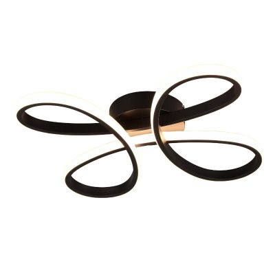 Fekete fém mennyezeti lámpa, Vikash, 25 W, 3000 K LED, 3 fokozatban szabályozható