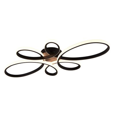 Fekete fém mennyezeti lámpa, Vikash, 32 W, 3000 K LED, 3 fokozatban szabályozható