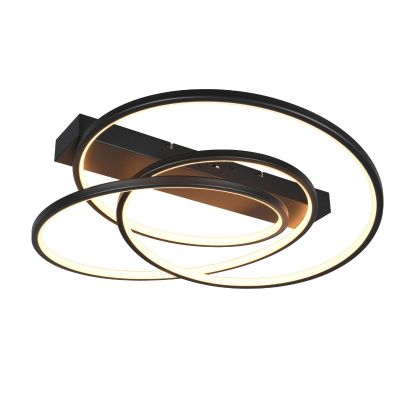 Fekete fém plafon lámpa, Teodore, 34 W, white switch LED, 3 fokozatban szabályozható