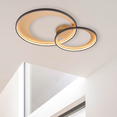 Fekete fém plafon lámpa, Kendi, 36 W, 3000 K LED