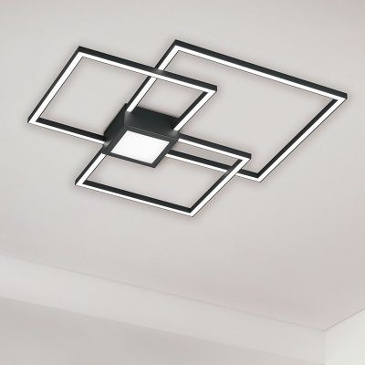 Antracit fém plafon lámpa, Kimoni, 38 W, 3000 K LED