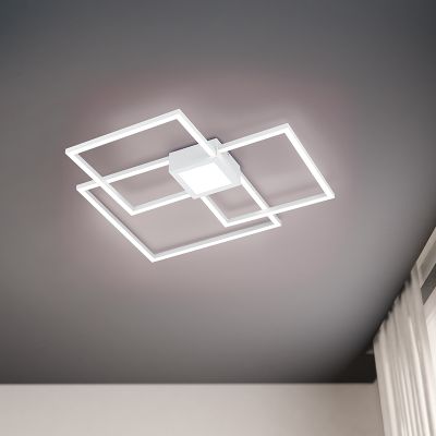 Fehér fém plafon lámpa, Kimoni, 38 W, 4000 K LED, 3 fokozatban szabályozható