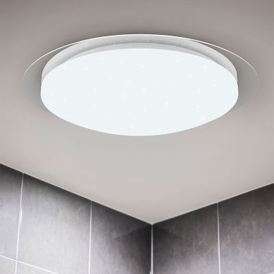 Fehér műanyag fürdőszoba mennyezeti lámpa, Marlena, 18,5 W, 4000 K LED, IP44, távirányítóval