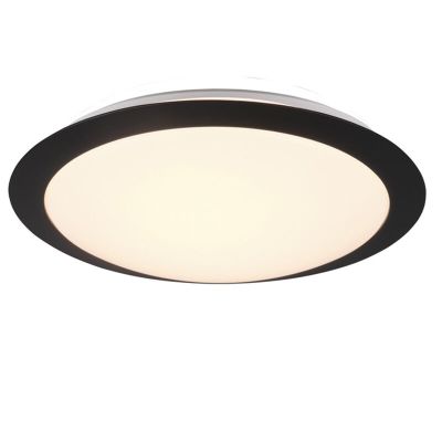 Fekete műanyag fürdőszoba mennyezeti lámpa, Ronan, 12 W, 3000 K LED, IP44