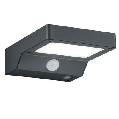 Antracit műanyag mozgásérzékelős kültéri fali lámpa, Sunita, 4,8 W, 3000 K LED, IP44
