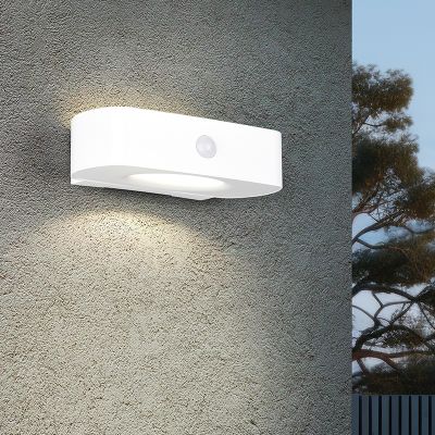 Fehér műanyag napelemes kültéri fali lámpa, Pytsje, 6 W, 4000 K LED, IP44, kapcsolóval