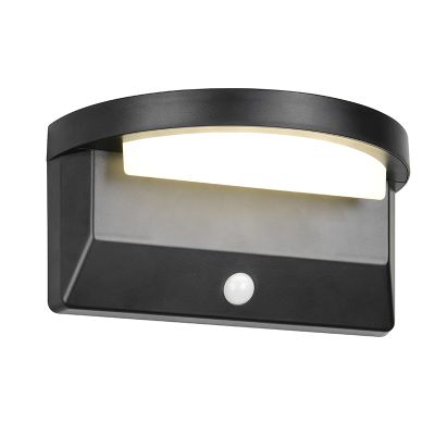 Fekete műanyag napelemes kültéri fali lámpa, Neelam, 8 W, 4000 K LED, IP44