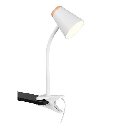 Fehér műanyag csiptetős lámpa, Rahul, 4,5 W, 3000 K LED, kapcsolóval