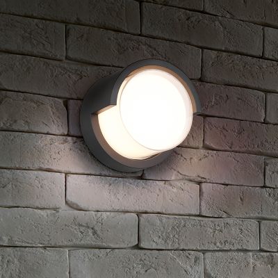 Fekete műanyag kültéri lámpa, Riekje, 8 W, 3000 K LED, IP54
