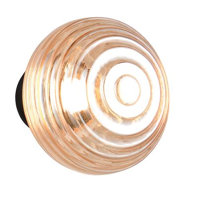 Borostyán üveg újratölthető fali lámpa, Walid, 1,5 W, 3000 K LED, 3 fokozatban szabályozható