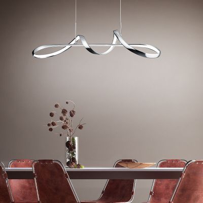 Króm fém függőlámpa, Renso, 37 W, 4000 K LED, 3 fokozatban szabályozható