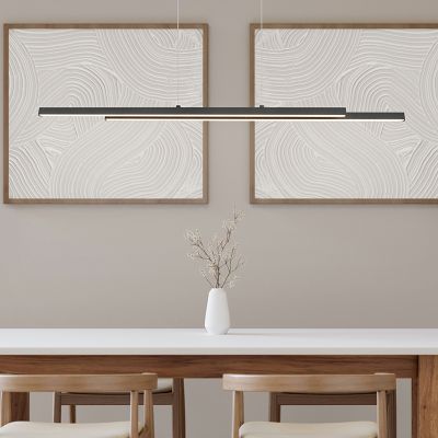 Fekete fém függőlámpa, Sangeeta, 22 W, 3000 K LED