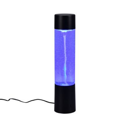 Fekete műanyag asztali lámpa, Mehdi, 1 W, RGB LED, kapcsolóval