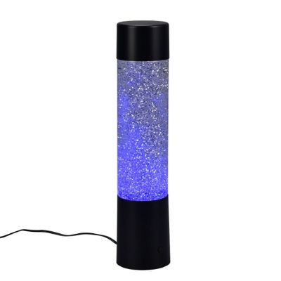 Fekete műanyag asztali lámpa, Umar, 1 W, RGB LED, kapcsolóval