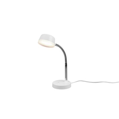 Fehér műanyag íróasztal lámpa, Fabio, 4,5 W, 3000 K LED, kapcsolóval