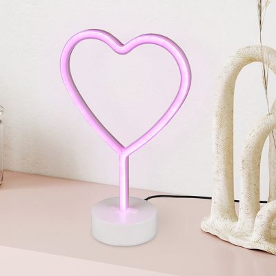 Rózsaszín műanyag gyerek asztali lámpa, Sorian, 1 W, 3000 K LED