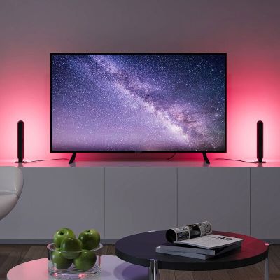 Fekete műanyag asztali lámpa, Umit, 3 W, RGB LED, távirányítóval