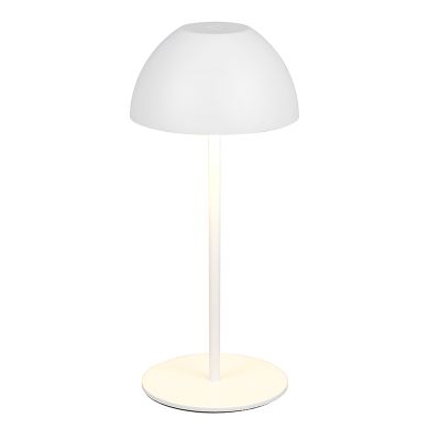Fehér műanyag újratölthető asztali lámpa, Mikhail, 2 W, 3000 K LED, IP44, kosketushimmentimellä