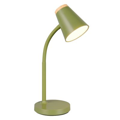 Zöld műanyag asztali lámpa, Rahul, 4,5 W, 3000 K LED, kapcsolóval