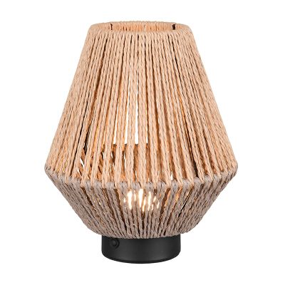 Papír újratölthető asztali lámpa barna, Isaura, 1,5 W, 3000 K LED, 3 fokozatban szabályozható