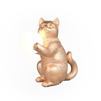 Arany műanyag asztali lámpa, Gatto, kapcsolóval