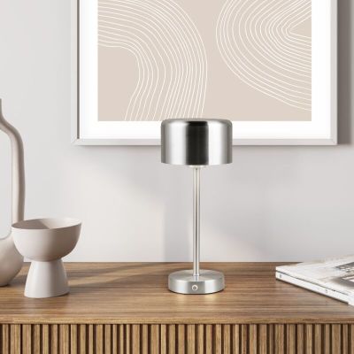 Nikkel fém újratölthető asztali lámpa, Dustin, 1 W, 3000 K LED, kosketushimmentimellä