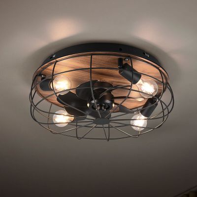 Fekete mennyezeti ventilátor modern, Roberto, távirányítóval