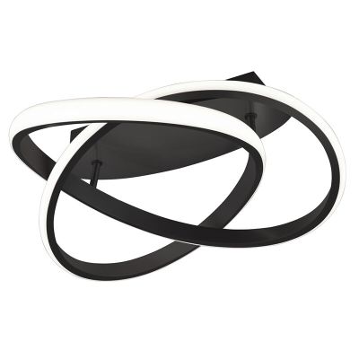 Fekete fém plafon lámpa, Sanura, 18 W, 3000 K LED