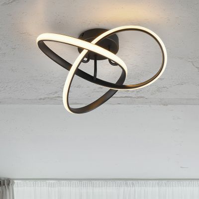 Fekete fém mennyezeti lámpa, Suat, 15 W, 3000 K LED